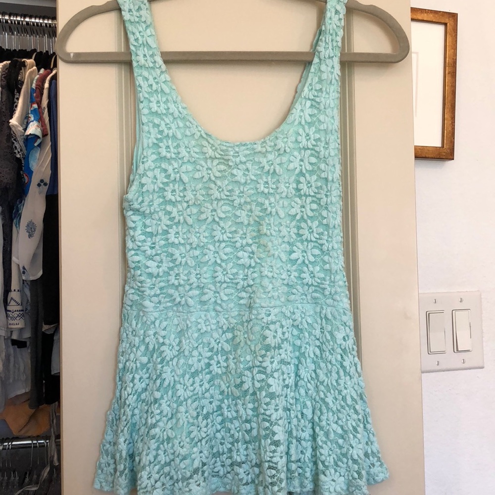 Floral Eyelet Peplum Top